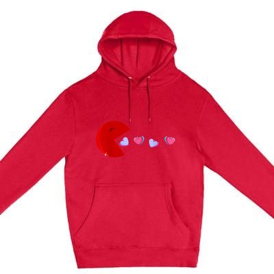 Funny Cute Hearts Valentine's Day Premium Pullover Hoodie