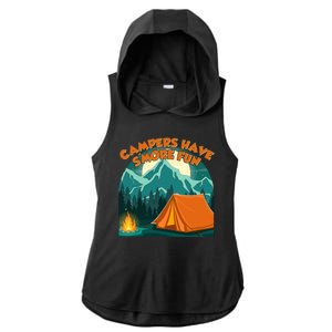 Funny Campers Have S'More Fun Ladies PosiCharge Tri-Blend Wicking Draft Hoodie Tank