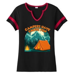 Funny Campers Have S'More Fun Ladies Halftime Notch Neck Tee