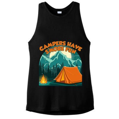 Funny Campers Have S'More Fun Ladies PosiCharge Tri-Blend Wicking Tank