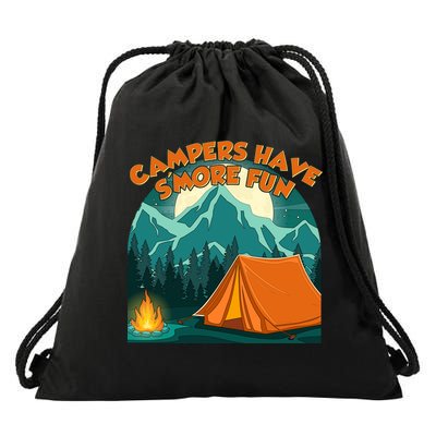 Funny Campers Have S'More Fun Drawstring Bag