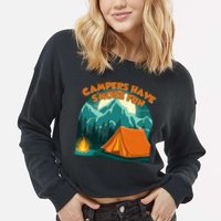 Funny Campers Have S'More Fun Cropped Pullover Crew