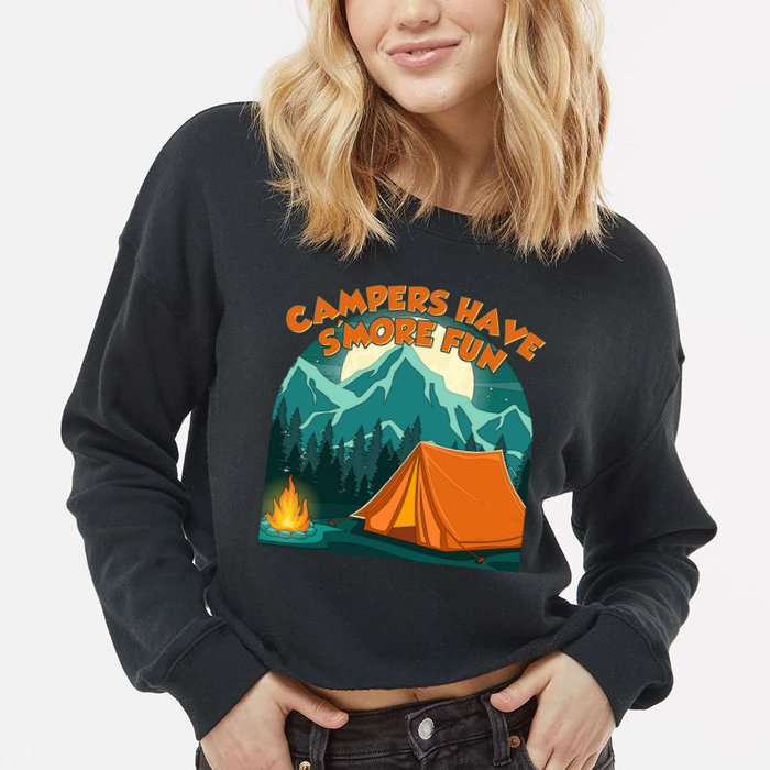 Funny Campers Have S'More Fun Cropped Pullover Crew