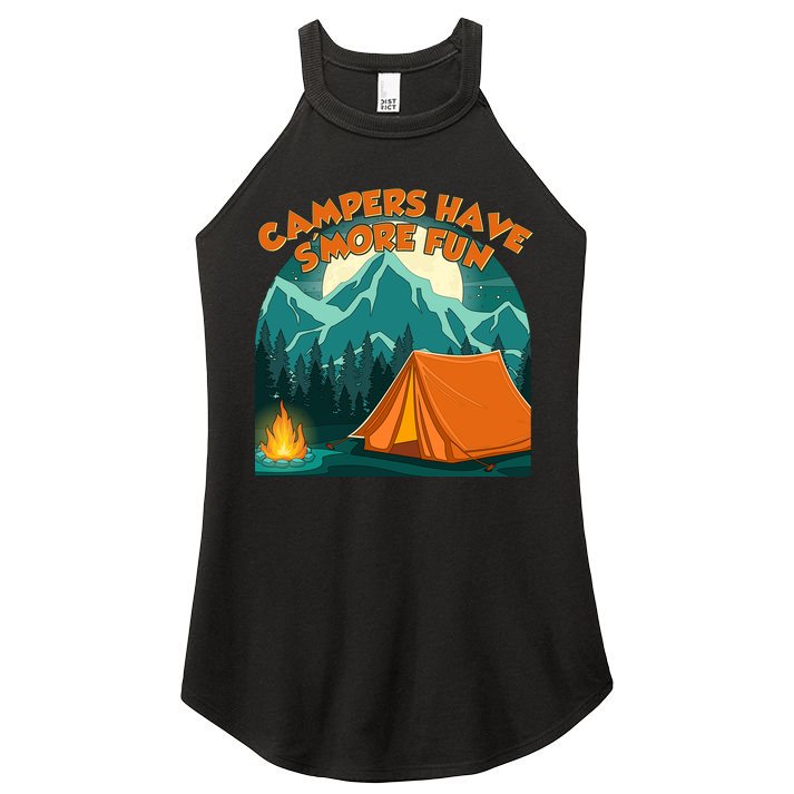 Funny Campers Have S'More Fun Women's Perfect Tri Rocker Tank
