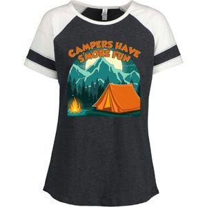 Funny Campers Have S'More Fun Enza Ladies Jersey Colorblock Tee