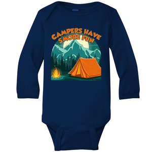 Funny Campers Have S'More Fun Baby Long Sleeve Bodysuit