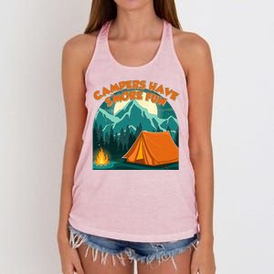 Funny Campers Have S'More Fun Women's Knotted Racerback Tank