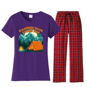 Funny Campers Have S'More Fun Women's Flannel Pajama Set