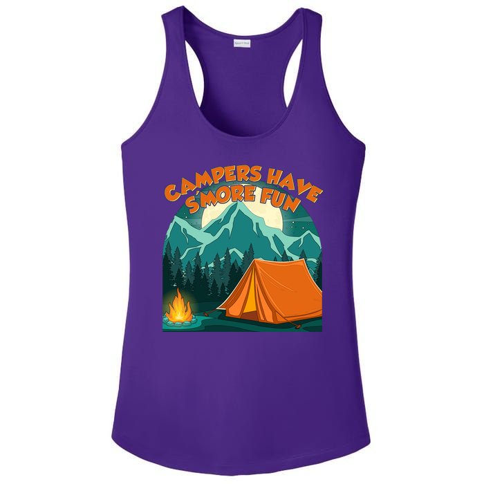 Funny Campers Have S'More Fun Ladies PosiCharge Competitor Racerback Tank