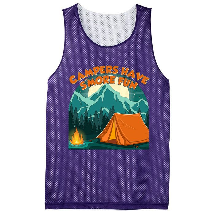Funny Campers Have S'More Fun Mesh Reversible Basketball Jersey Tank