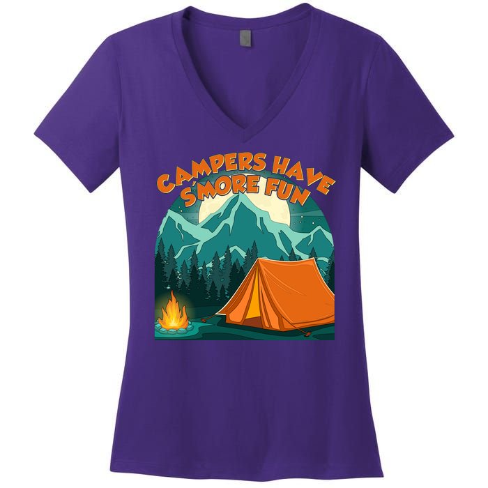 Funny Campers Have S'More Fun Women's V-Neck T-Shirt