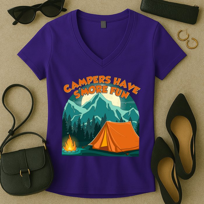 Funny Campers Have S'More Fun Women's V-Neck T-Shirt