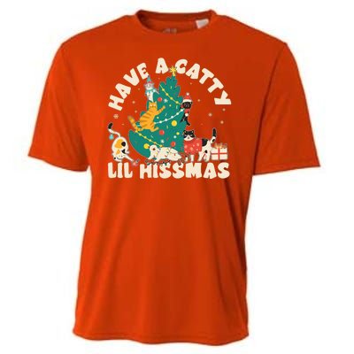 Funny Christmas Have A Catty Lil Hissmas Cat Lover Cooling Performance Crew T-Shirt