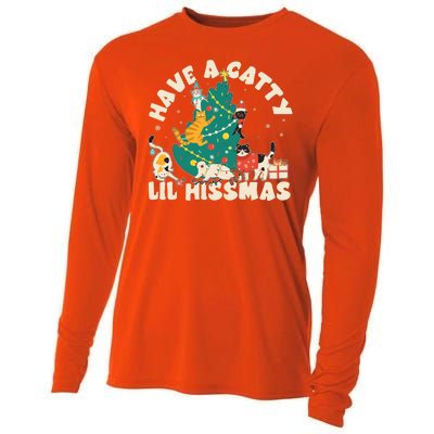 Funny Christmas Have A Catty Lil Hissmas Cat Lover Cooling Performance Long Sleeve Crew