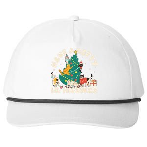 Funny Christmas Have A Catty Lil Hissmas Cat Lover Snapback Five-Panel Rope Hat