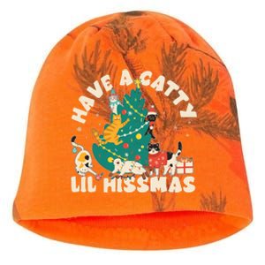 Funny Christmas Have A Catty Lil Hissmas Cat Lover Kati - Camo Knit Beanie