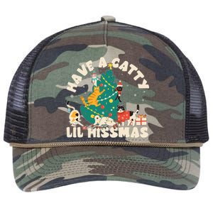 Funny Christmas Have A Catty Lil Hissmas Cat Lover Retro Rope Trucker Hat Cap