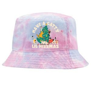 Funny Christmas Have A Catty Lil Hissmas Cat Lover Tie-Dyed Bucket Hat