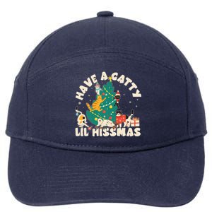 Funny Christmas Have A Catty Lil Hissmas Cat Lover 7-Panel Snapback Hat