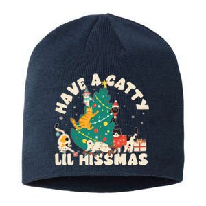 Funny Christmas Have A Catty Lil Hissmas Cat Lover Sustainable Beanie