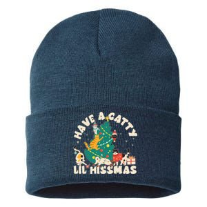 Funny Christmas Have A Catty Lil Hissmas Cat Lover Sustainable Knit Beanie