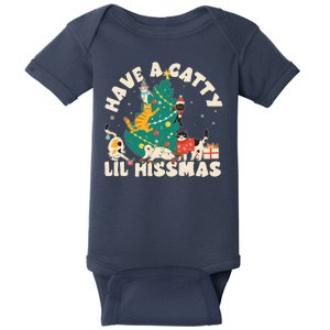 Funny Christmas Have A Catty Lil Hissmas Cat Lover Baby Bodysuit