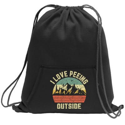 Funny Camping Hiking Outdoors I Love Peeing Outside Sweatshirt Cinch Pack Bag