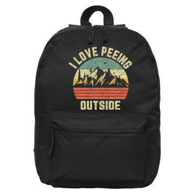 Funny Camping Hiking Outdoors I Love Peeing Outside 16 in Basic Backpack