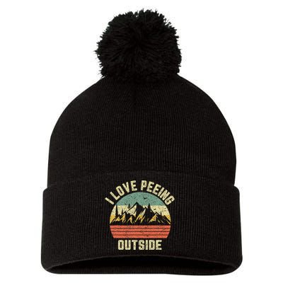 Funny Camping Hiking Outdoors I Love Peeing Outside Pom Pom 12in Knit Beanie