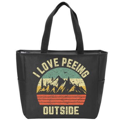 Funny Camping Hiking Outdoors I Love Peeing Outside Zip Tote Bag