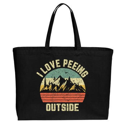 Funny Camping Hiking Outdoors I Love Peeing Outside Cotton Canvas Jumbo Tote