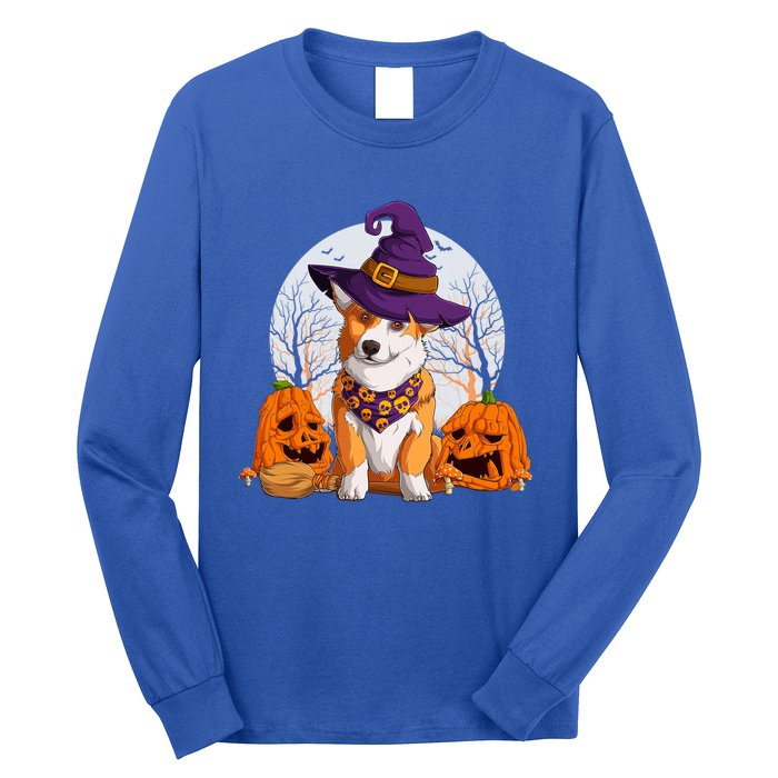 Funny Corgi Halloween Great Gift Scary Pumpkin Witch Dog Lover Meaningful Gift Long Sleeve Shirt