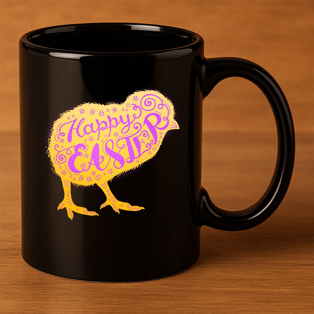 Funny Cute Happy Easter Chick 11oz C Handle Ceramic Mug
