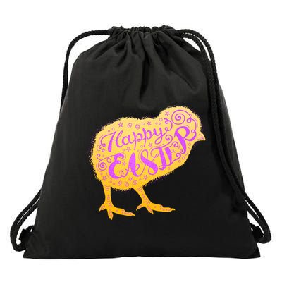 Funny Cute Happy Easter Chick Drawstring Bag