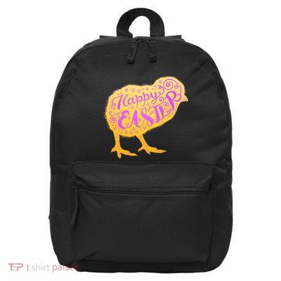 Funny Cute Happy Easter Chick 16 in Basic Backpack