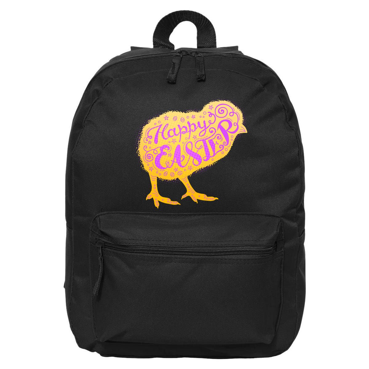 Funny Cute Happy Easter Chick 16 in Basic Backpack