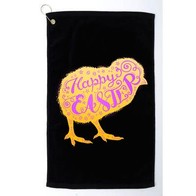 Funny Cute Happy Easter Chick Golf Towel