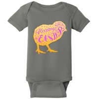 Funny Cute Happy Easter Chick Baby Bodysuit