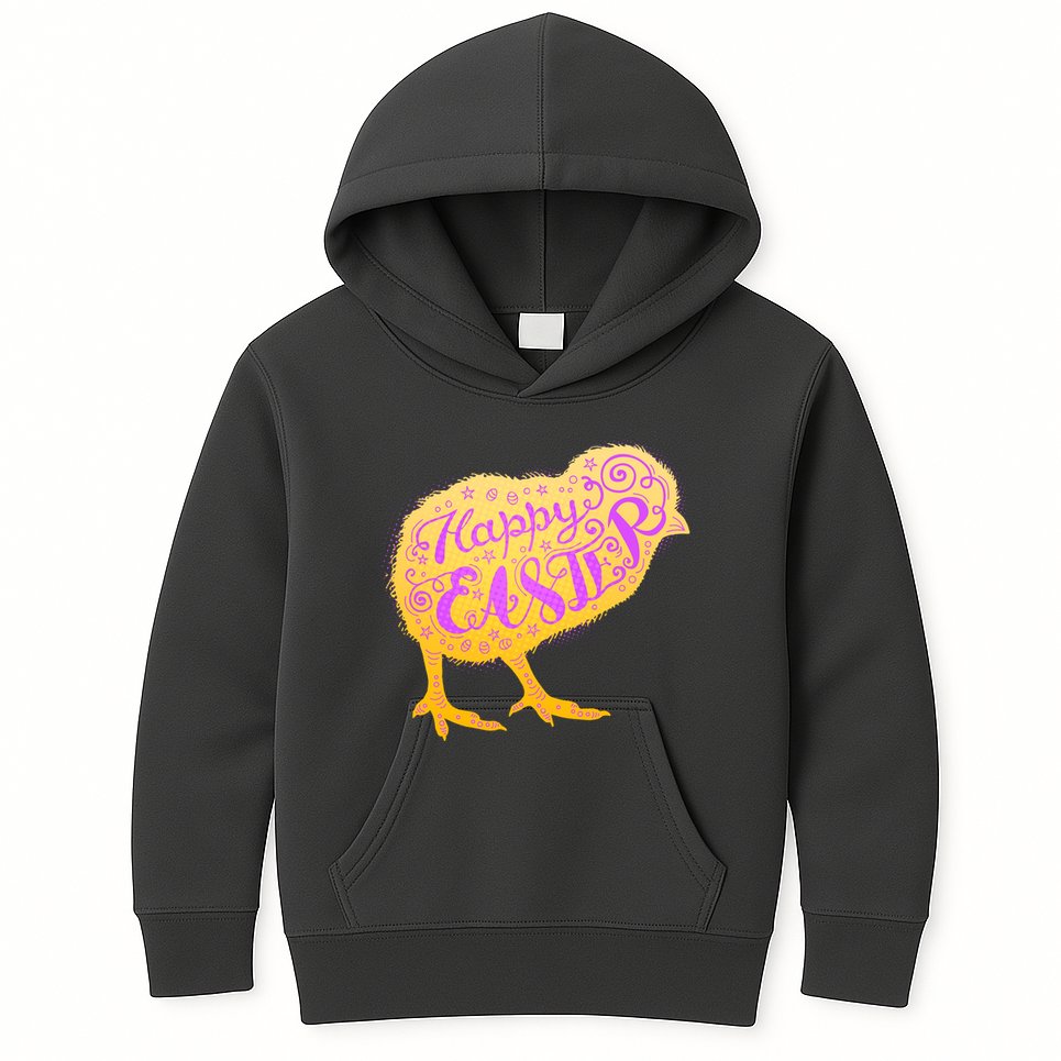 Funny Cute Happy Easter Chick Kids Hoodie