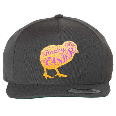 Funny Cute Happy Easter Chick Wool Snapback Cap