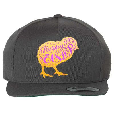 Funny Cute Happy Easter Chick Wool Snapback Cap