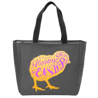 Funny Cute Happy Easter Chick Zip Tote Bag