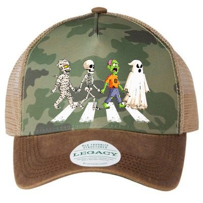 Funny Crosswalk halloween Skeleton ghost mummy Legacy Tie Dye Trucker Hat