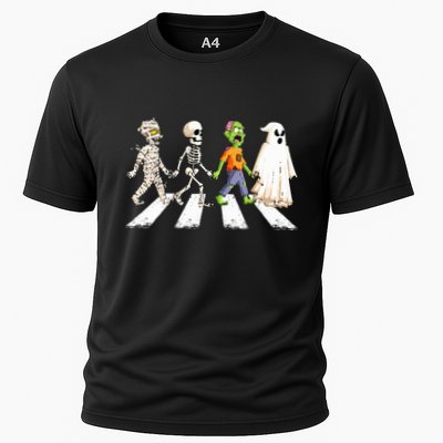 Funny Crosswalk halloween Skeleton ghost mummy Performance Shirt