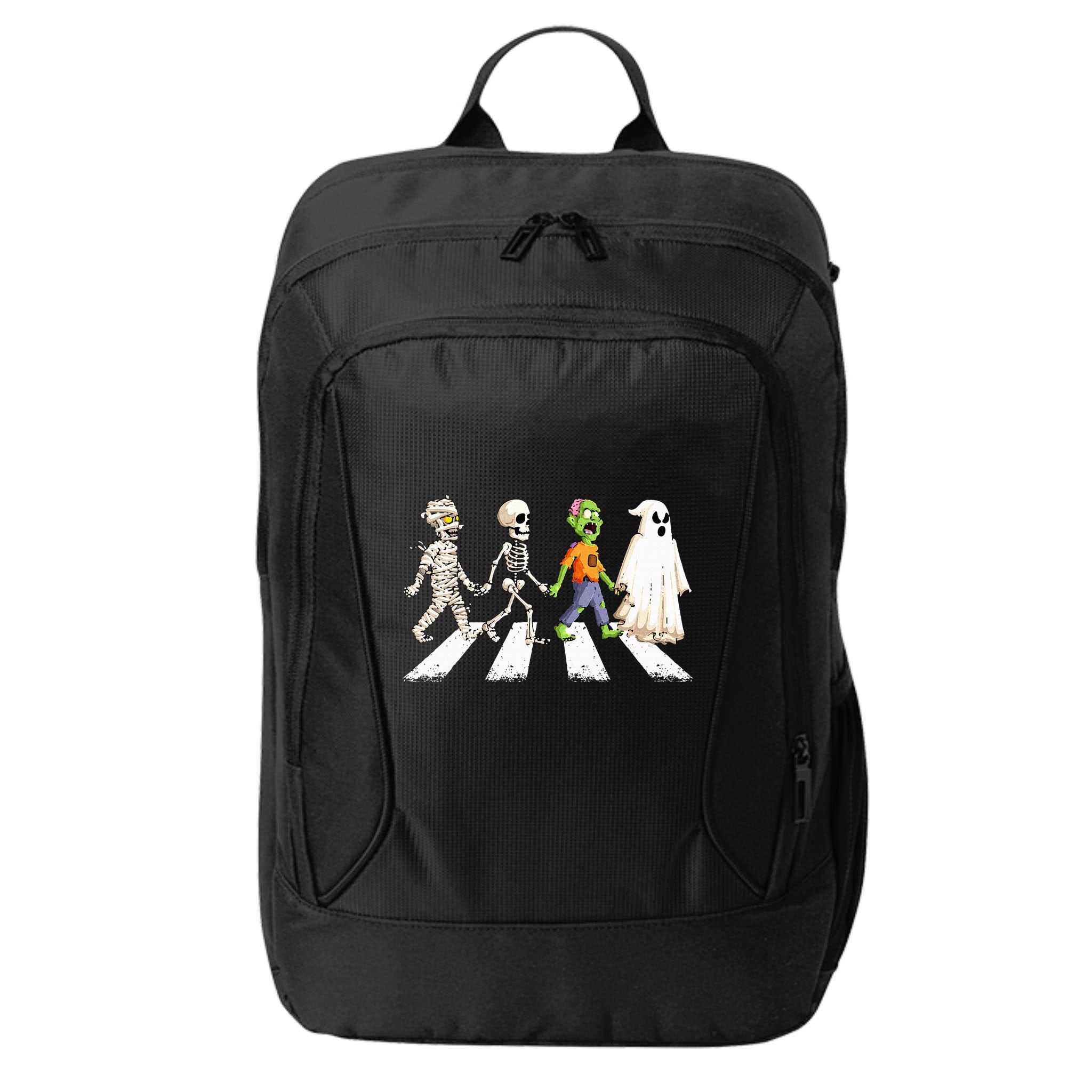 Funny Crosswalk halloween Skeleton ghost mummy City Backpack