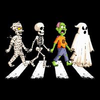 Funny Crosswalk halloween Skeleton ghost mummy Flat Bill Trucker Hat