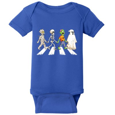 Funny Crosswalk halloween Skeleton ghost mummy Baby Bodysuit