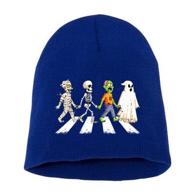 Funny Crosswalk halloween Skeleton ghost mummy Short Acrylic Beanie