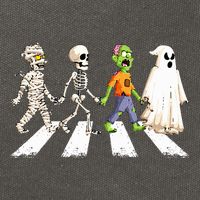 Funny Crosswalk halloween Skeleton ghost mummy Cotton Canvas Backpack