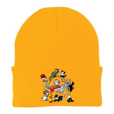 Funny Cat Horror Cute For Cat Kitty Lovers Happy Halloween Knit Cap Winter Beanie